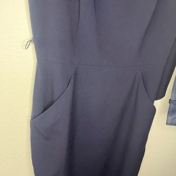 Calvin Klein Women’s Blue Sleeveless Sheath Midi Dress with Belt - Picture 3 of 7